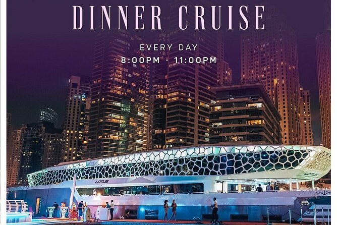 3-Hour Lotus Mega Yacht Dinner Cruise Dubai with Transfers - What the $99 price really includes