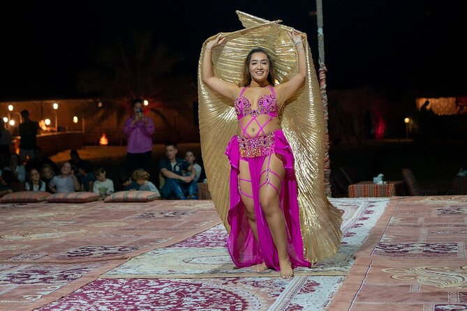 Abu Dhabi: 7-Hours Desert Safari with BBQ, Camel Ride & Sandboarding - BBQ dinner and evening shows