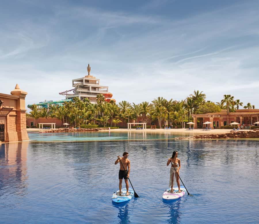 Aquaventure World: Dolphin Paddle and Waterpark Day Pass - Paddling beside the resident dolphins