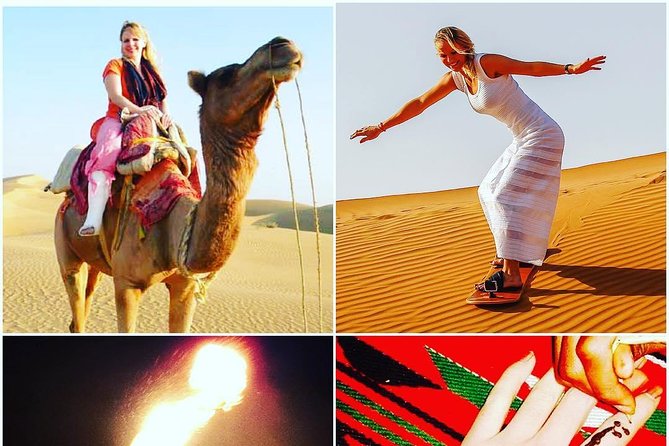 Arabian Desert Safari with BBQ Dinner Camel Ride, Sand Boarding - Camel riding and sand boarding keep the camp lively