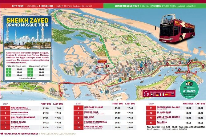Big Bus Abu Dhabi Hop-On Hop-Off with Sheikh Zayed Mosque Tour - Stops 8 and 9: Bay View and the Founder’s Memorial