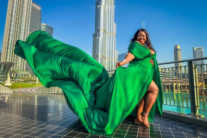 Burj Khalifa Flying Dress Instagram Videography Shoot - Burj Lake and the moving shots