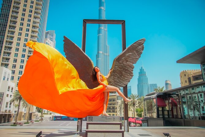 Burj Khalifa Flying Dress Instagram Videography Shoot - Working the Burj Khalifa views
