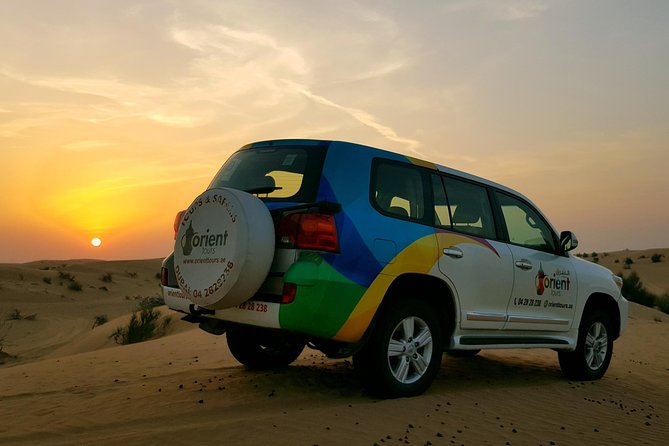 Classic Dubai Desert Safari with BBQ Dinner and Camp activities - Meeting the camels at a desert farm