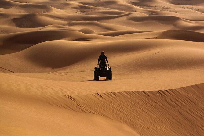 Combo:Private Desert Safari + dinner & ATV Self-drive/Quad Bike - Camel ride, falcon photo, and Arabic welcome