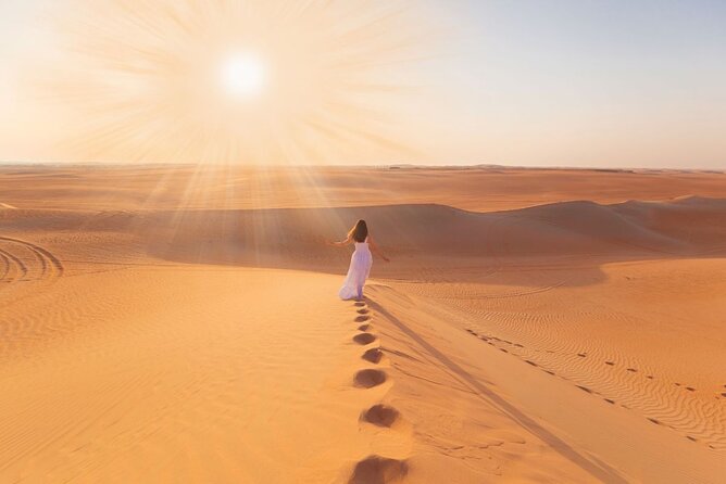 Desert Safari Abu Dhabi w/ Sand Boarding, Camel Ride & BBQ Dinner - Key points at a glance
