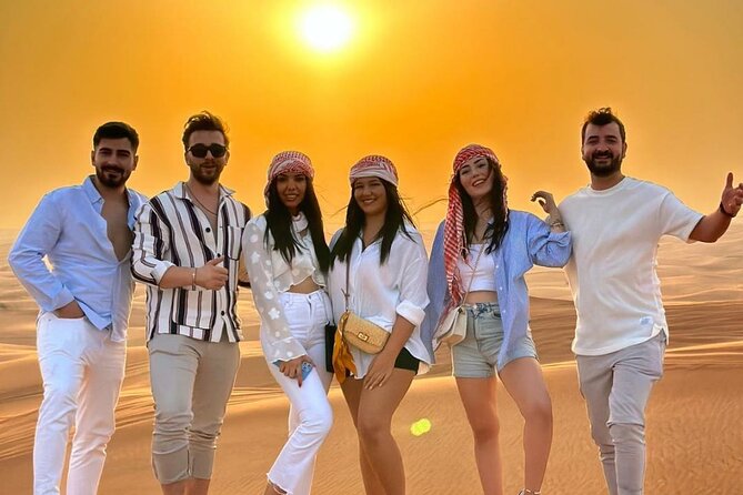Desert Safari with 4x4 Dune Bashing Camel Ride Sand Boarding - BBQ dinner comes with three live performances