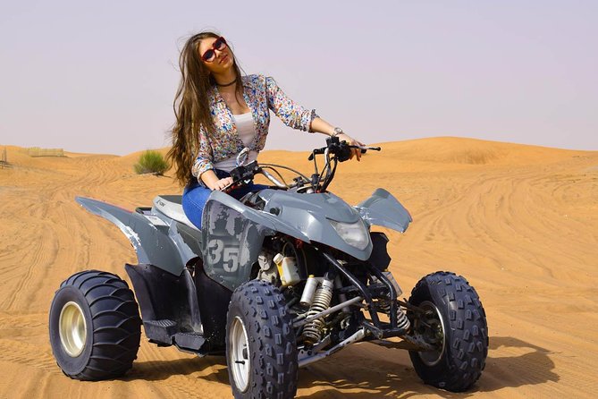 Desert Thrills: Evening Safari with Quad Bike & Camp Activities - Sandboarding and the sunset photo stop
