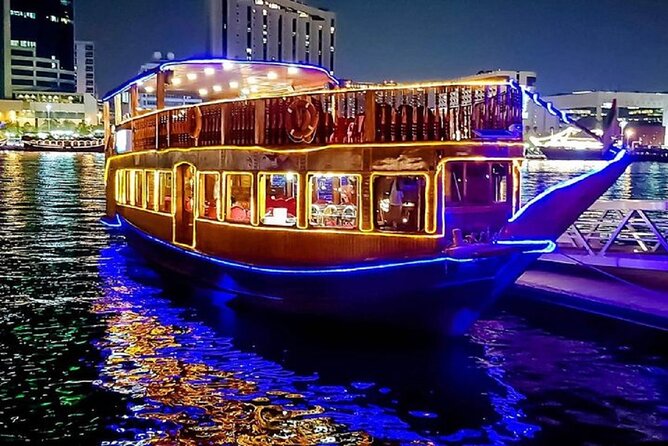 Dhow Cruise Creek - Deira at night, souqs and old commercial Dubai