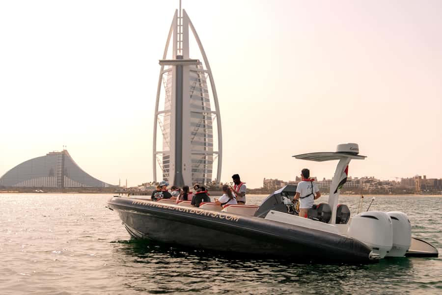 Dubai: 100-Min Speed Boat Tour, Atlantis & Burj Al Arab View - Jumeirah Beach Residence and Skydive Dubai