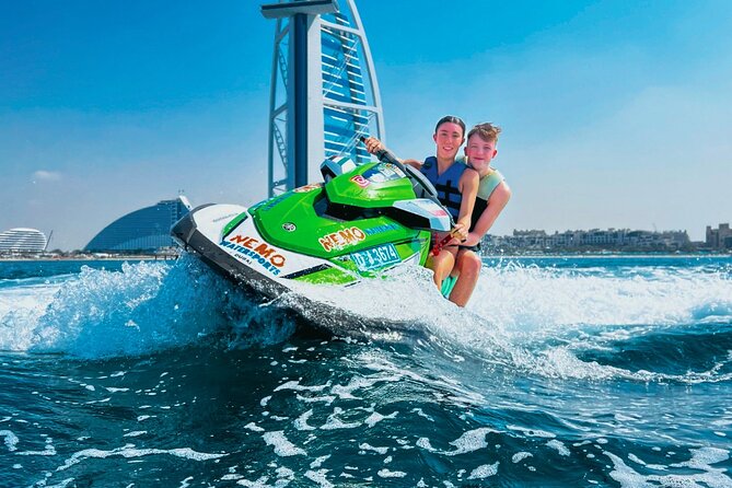 Dubai: 30min Jet Ski: Burj Al Arab w Pics, Videos, free Ice Cream - The safety briefing and first minutes on the water