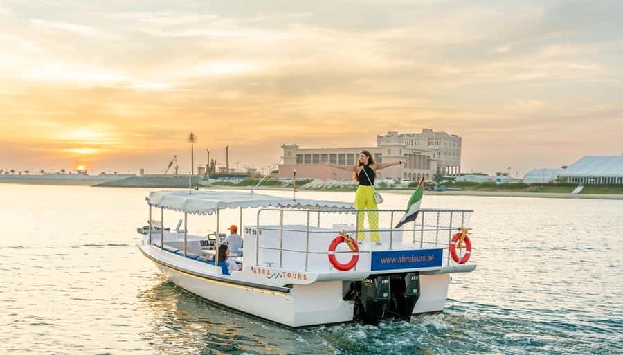 Dubai: Abra Boat Tour in Atlantis, Palm, Ain Dubai & Marina - The route from Dubai Harbour to Palm Jumeirah