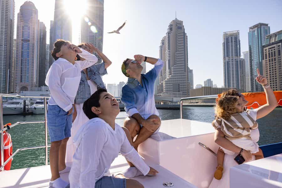 Dubai: Abra Boat Tour in Dubai Marina, Ain Dubai, JBR - Dubai Harbour, the first stretch of waterfront