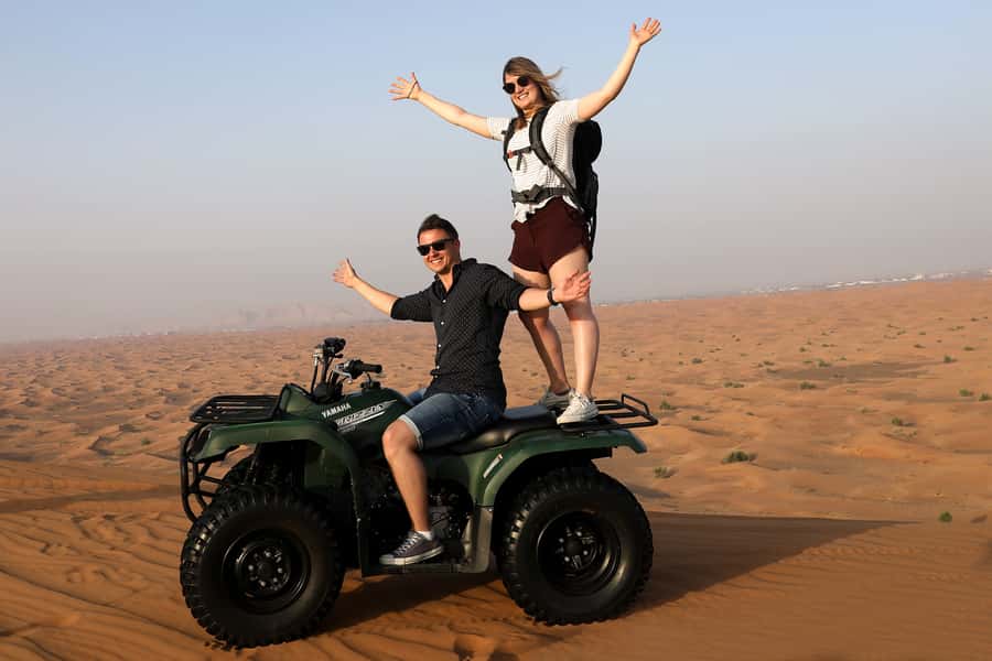 Dubai: Adventure Quad Bike Safari, Camel Ride & Refreshment - A slower view from a camel