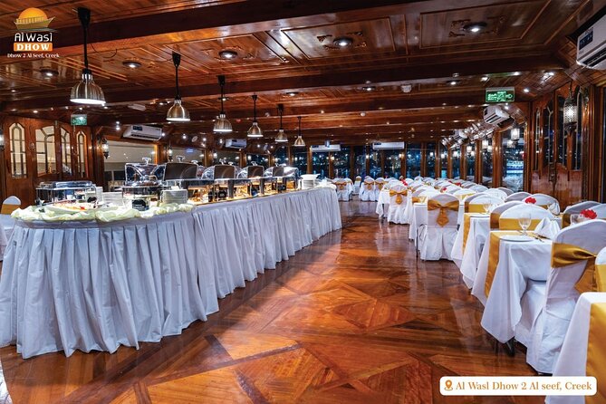 Dubai Best Dhow Cruise Dinner Buffet (Multi Cusine) - Upper deck views or lower deck comfort