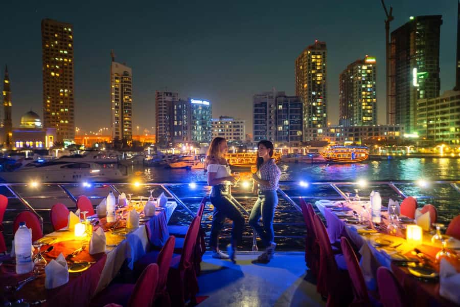 Dubai: Big Bus Panoramic Night Tour & Optional Dinner Cruise - Dubai Harbour, Jumeirah Lake Towers, and the Palm