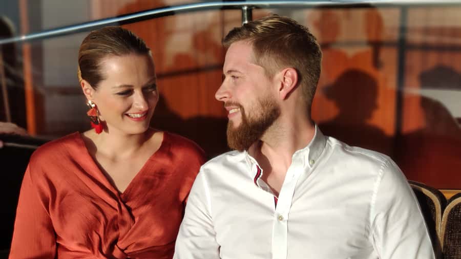 Dubai: Burj Khalifa Sunset Engagement with Porsche Pickup - The rose reveal and the proposal itself
