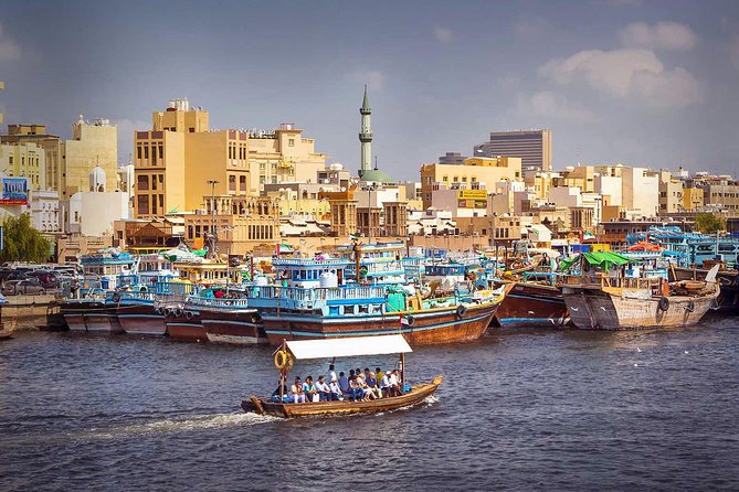 Dubai City Tour: Frame Tickets, Creek, Souks, Blue Mosque & Abra - Burj Al Arab and Jumeirah Beach photo stop