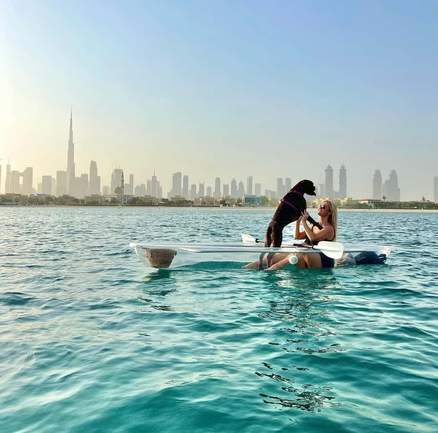Dubai: Clear Kayaking Experience with Burj Khalifa View - The safety briefing and first few strokes