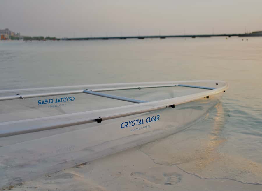 Dubai: Clear Kayaking Experience with Burj Khalifa View - The beach setting after the paddle