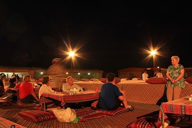 Dubai Desert Safari 20 mins Dune Bashing BBQ Live Show Camel Ride - Sunset photographs, henna, and Arabic costumes
