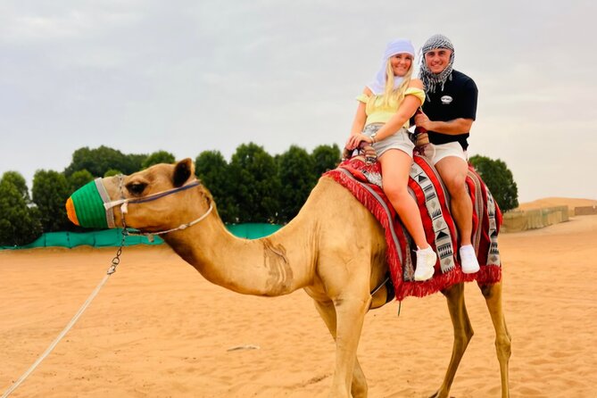 Dubai Desert Safari 20 mins Dune Bashing BBQ Live Show Camel Ride - BBQ dinner with vegetarian and non-vegetarian choices