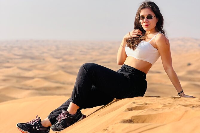 Dubai Desert Safari, BBQ, Live Shows, Camel, Sandboard (7-Hours) - Sandboarding and sunset photography