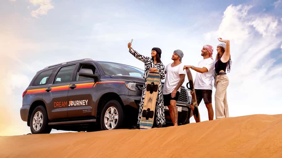 Dubai Desert Safari - Camel Ride, Sandboarding & 30 Min Quad - The camel ride is brief but authentic in spirit