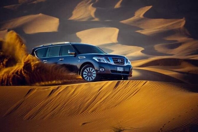 Dubai Desert Safari Dune Bashing, Camel Ride, Sand Boarding, BBQ Dinner. - Key points at a glance