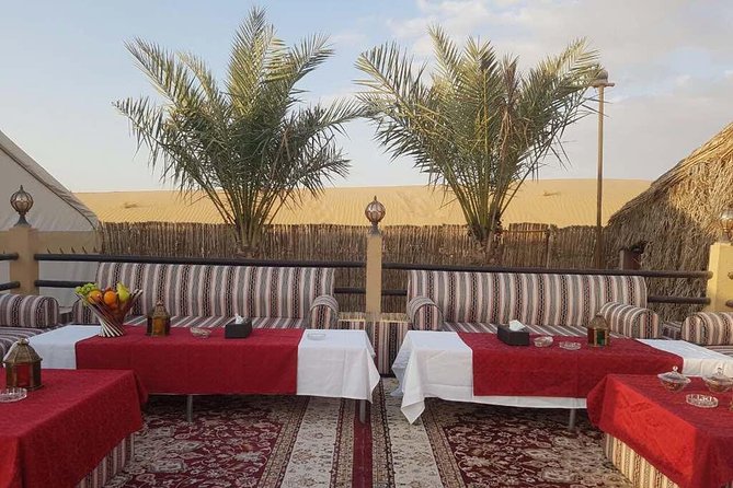 Dubai Desert Safari evening with VIP Treat , BBQ Buffet and Exciting Liveshows - From Dubai streets to open desert at 3 pm
