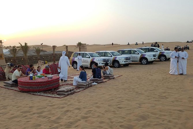 Dubai Desert Safari evening with VIP Treat , BBQ Buffet and Exciting Liveshows - Dune bashing in a 4x4 Land Cruiser