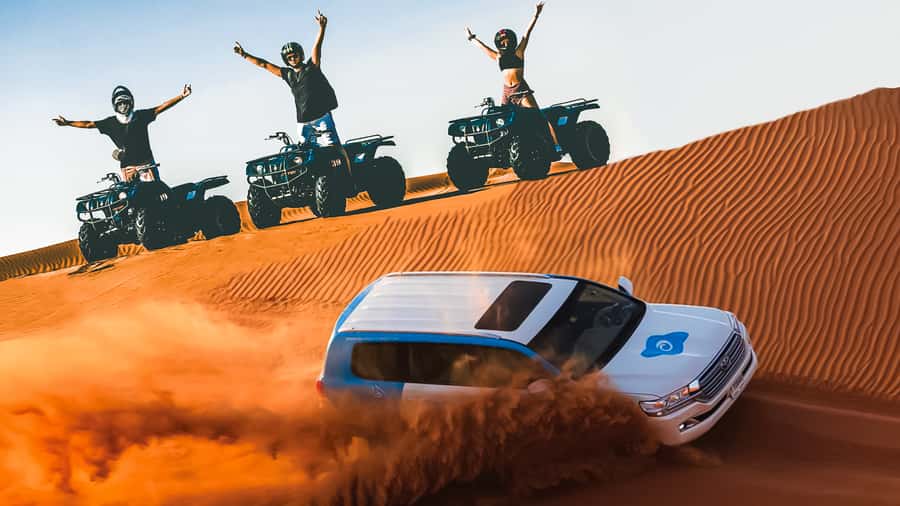 Dubai: Desert Safari, Quad Bike, Camel Ride & Al Khayma Camp - The tyre-pressure stop sets up the desert drive