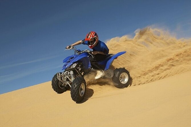 Dubai Desert Safari: Quad Bike, Camel Ride and BBQ Dinner - Sandboarding, with one timing warning