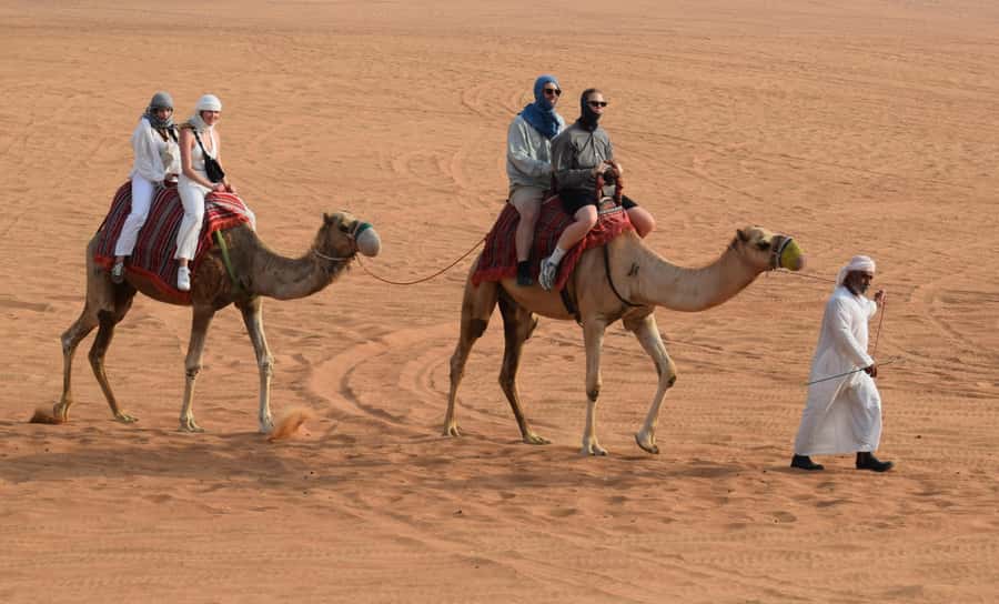 Dubai: Desert Safari, Quad Bike, Camel Ride and Sandboarding - The short camel ride at the red dunes