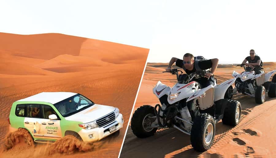 Dubai: Desert Safari, Quad Bike, Camel Ride and Sandboarding - Hotel pickup and the drive to the desert