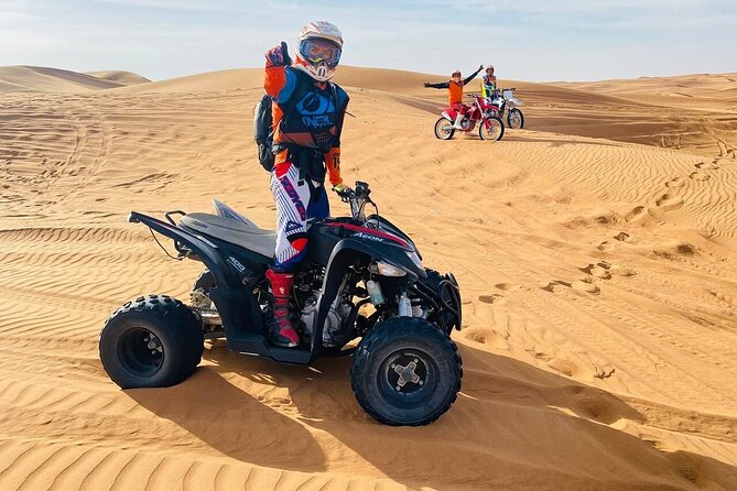 Dubai Desert Safari Tour with Quad Bike for 60mins & BBQ Dinner. - From Dubai or Sharjah to the Lahbab dunes