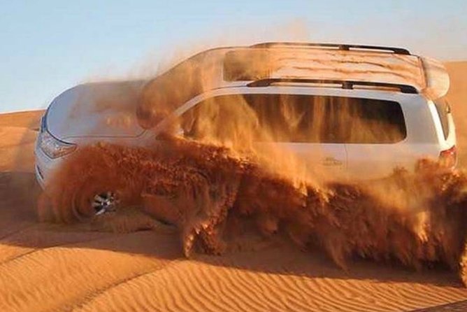 Dubai Desert Safari with Camel Riding, Sand Boarding,BBQ Dinner and 3 Live Shows - Sandboarding and the desert photo stop