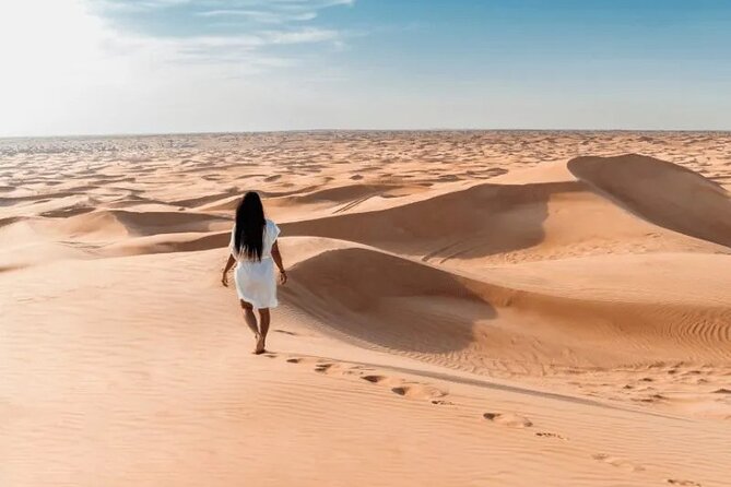 Dubai Desert Safari with Dinner - Sunset photos and a short camel ride