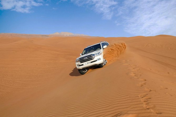 Dubai Desert Safari with Dune Bashing, Camel Rides & BBQ - Sandboarding and the camel ride