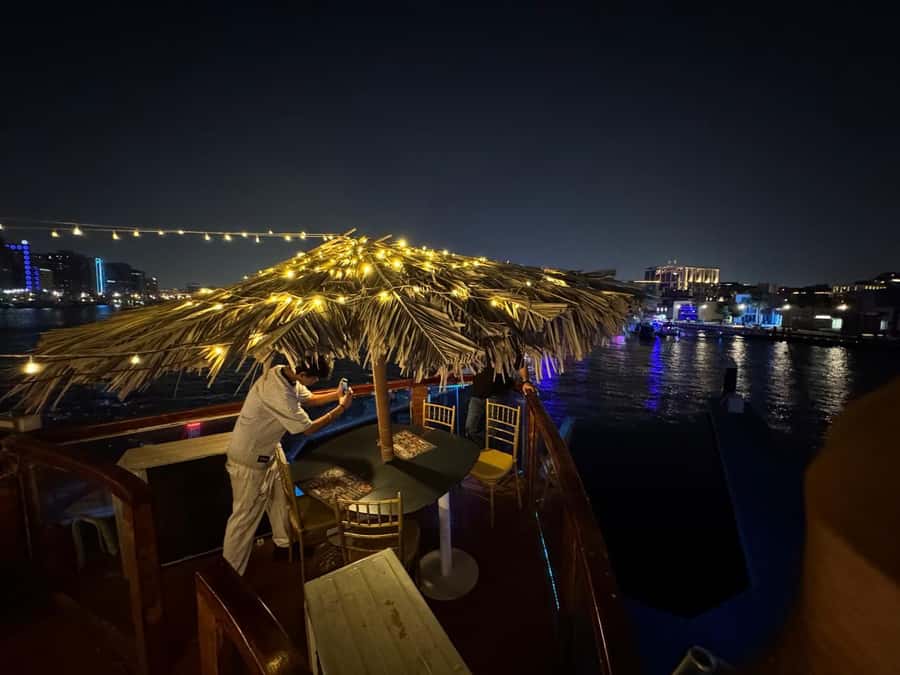 Dubai Dhow Cruise Creek,Marina Shows,Buffet & Drinks options - Two Dubai cruises, two very different moods
