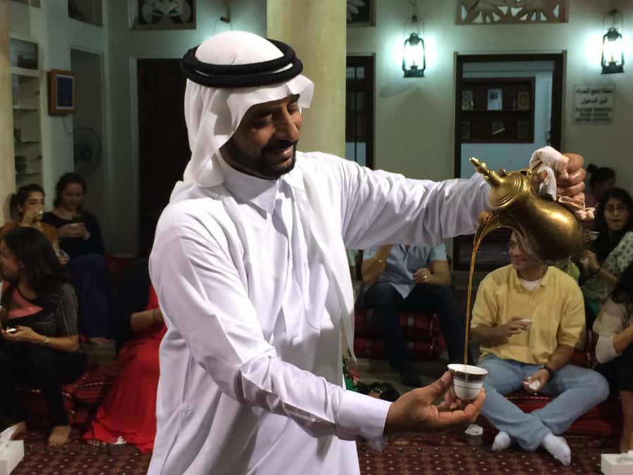 Dubai: Dinner at Sheikh Mohammed Cultural Center - Sitting on floor cushions in a traditional courtyard