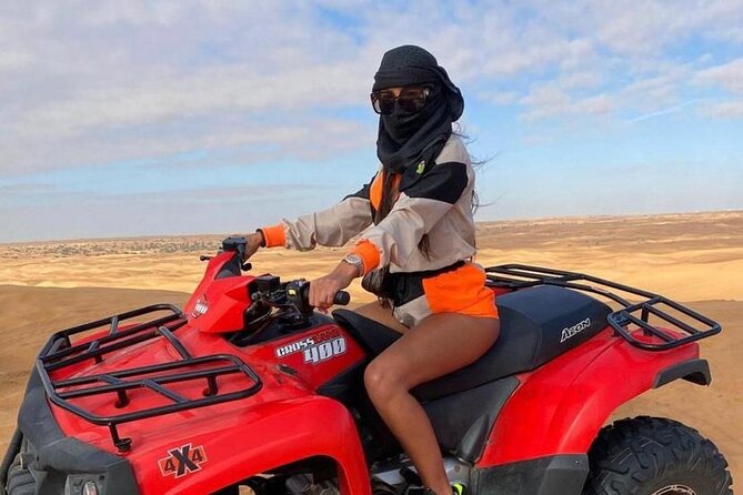 Dubai Dinner Desert Experience with 01 Hour quad bike and camel ride - From Dubai pickup to the Lahbab dunes