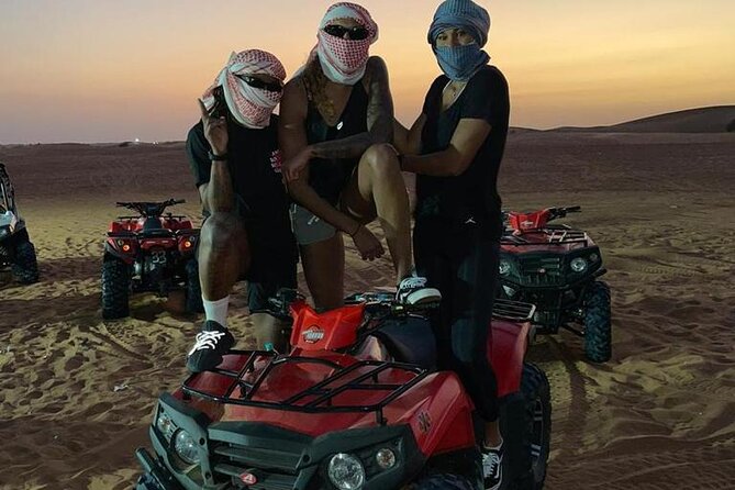 Dubai Dinner Desert Experience with 01 Hour quad bike and camel ride - Sunset at the barbecue camp
