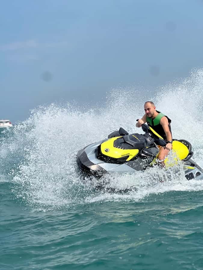 Dubai East: Guided JetsKi Ride with Sound System! - Jumeirah Beach Residence from the water