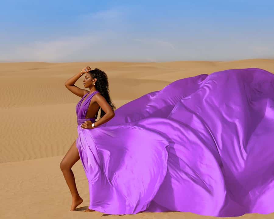 Dubai: Flying Dress Photoshoot Experience - Choosing between four dress models and twelve colors