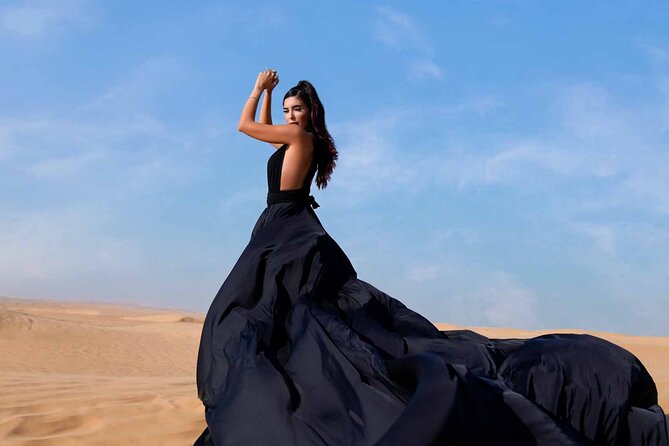 Dubai Flying Dress Private Photoshoot in the Desert - Receiving every original image