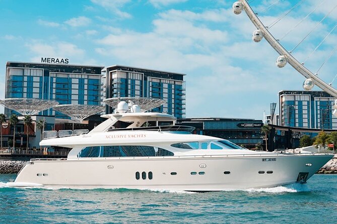 Dubai Harbour Luxury Yacht Tour with BBQ & Drinks - Bluewaters Island and the giant observation wheel