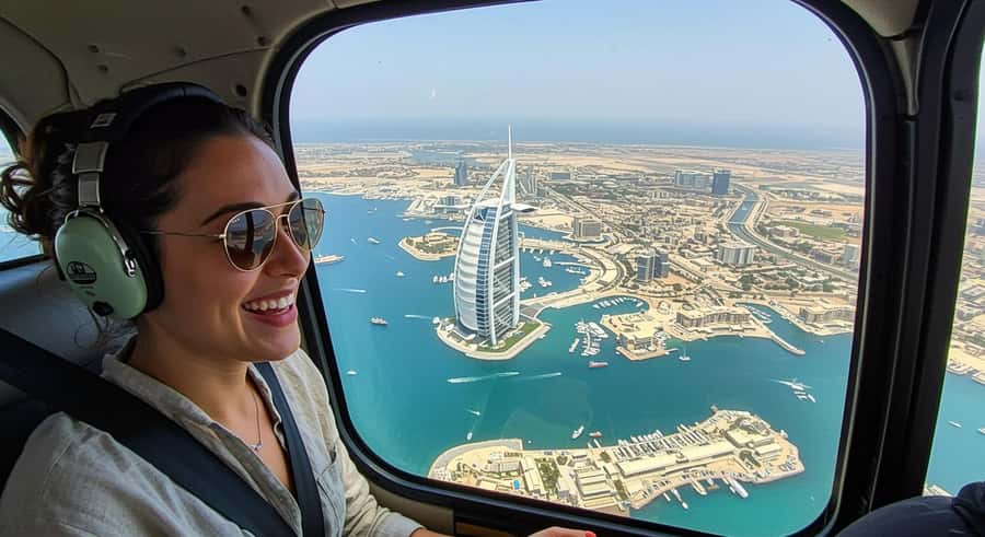 Dubai: Helicopter Ride, Old Town Walking Tour, Abra & Snacks - Spice Souk and Gold Souk