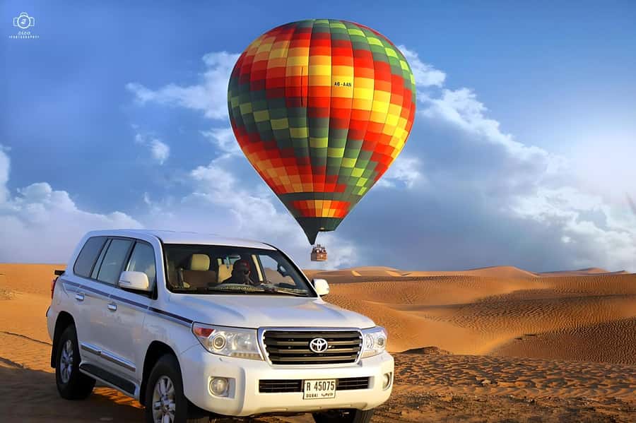 Dubai: Hot Air Balloon, Camel Ride, Desert Safari & More - Coffee, safety, and the balloon launch