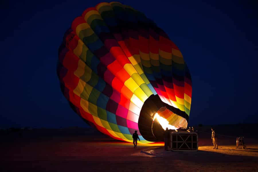 Dubai: Hot Air Balloon Ride & Falcon Show Over the Desert - The pre-dawn ride from Dubai to Margham